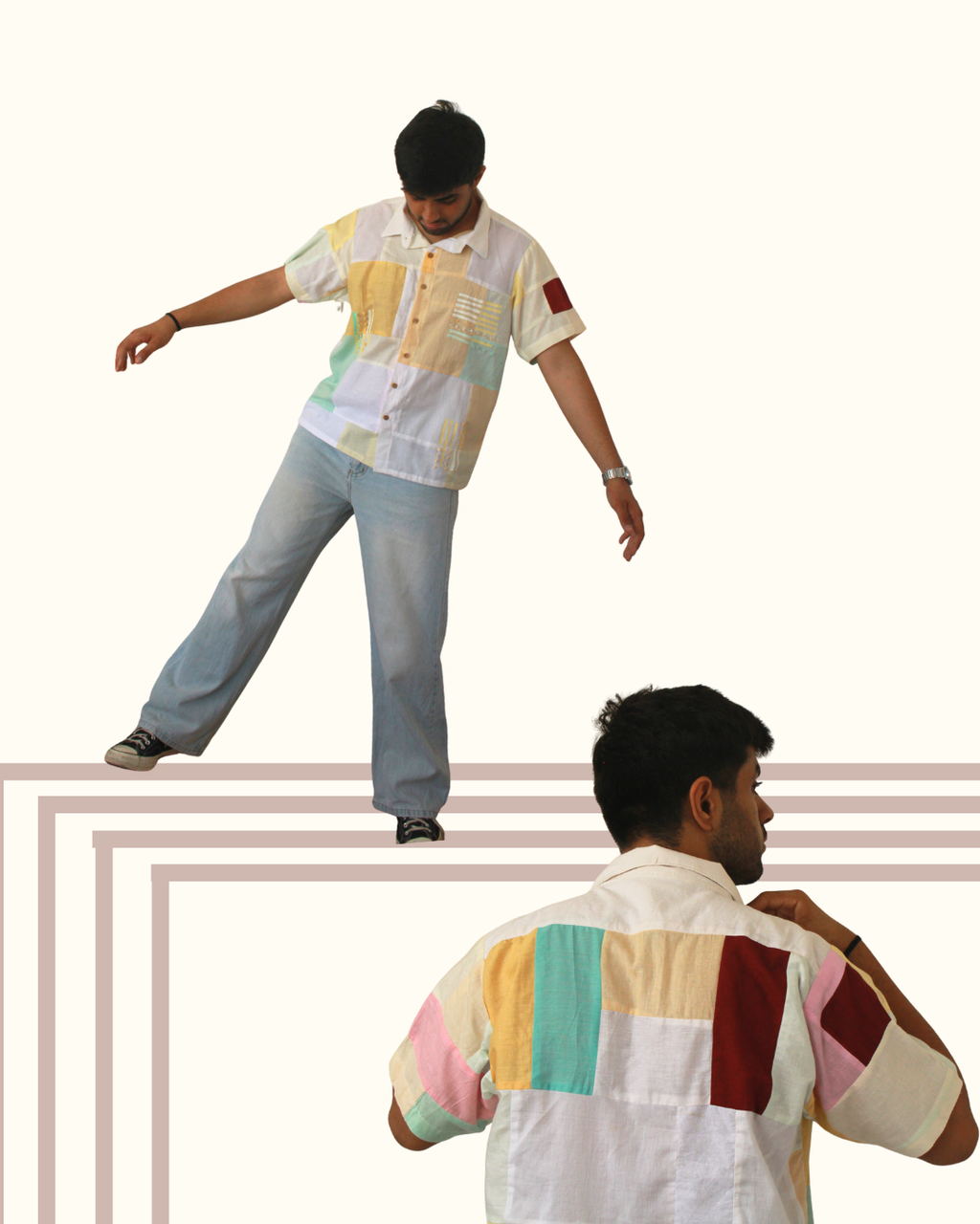 The Cross Connection Multicolour Patched Shirt