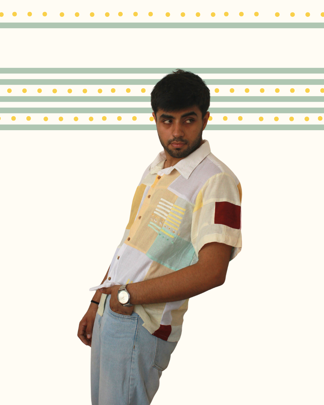 The Cross Connection Multicolour Patched Shirt