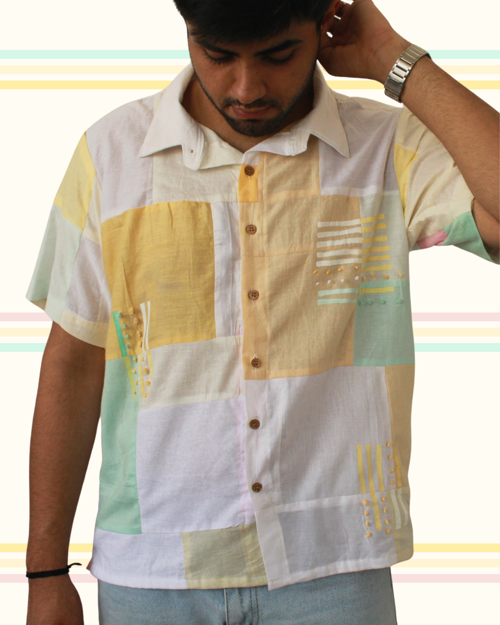 The Cross Connection Multicolour Patched Shirt