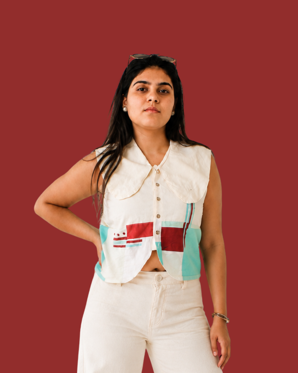 The Aqua Line Patchwork Vest