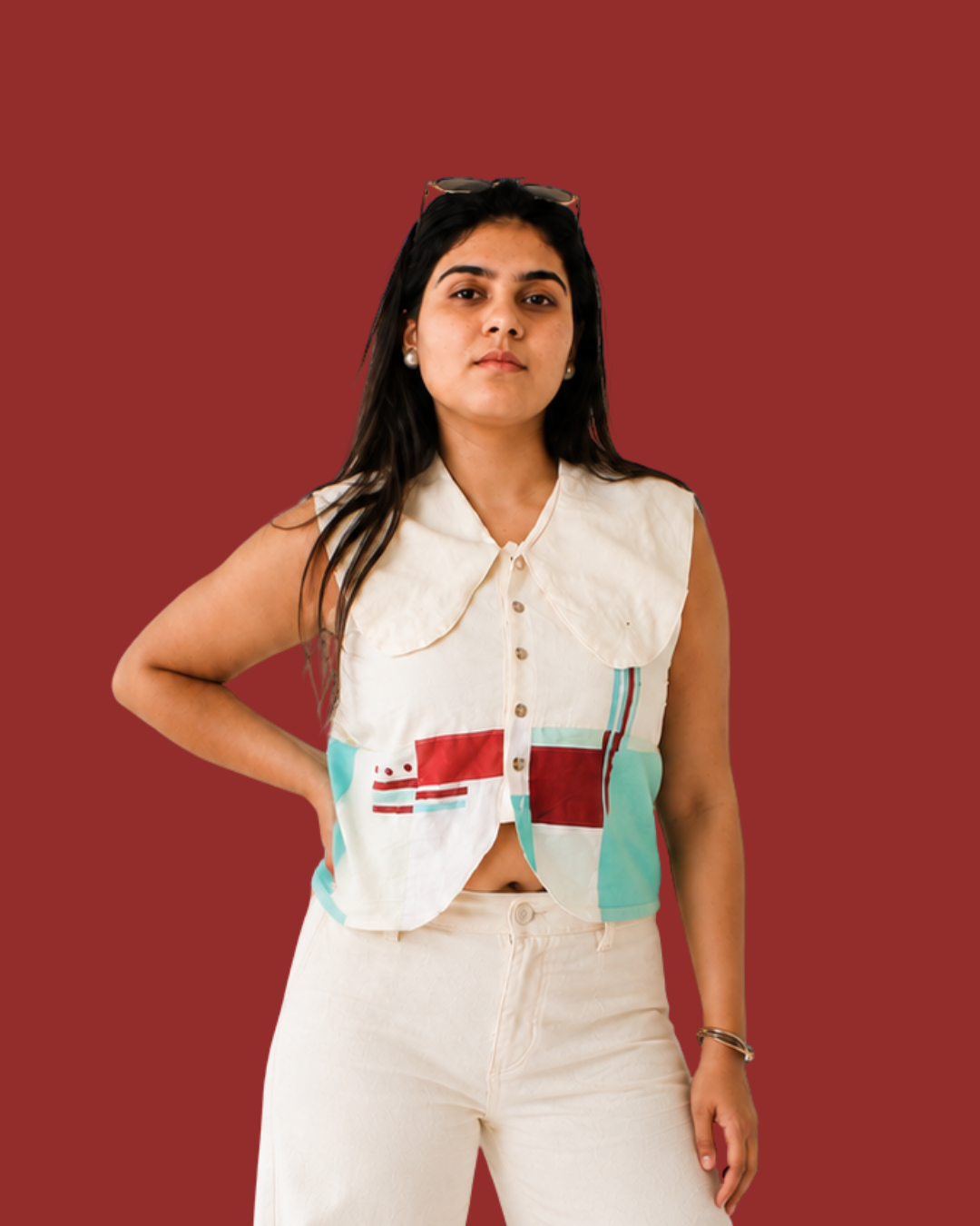 The Aqua Line Patchwork Vest