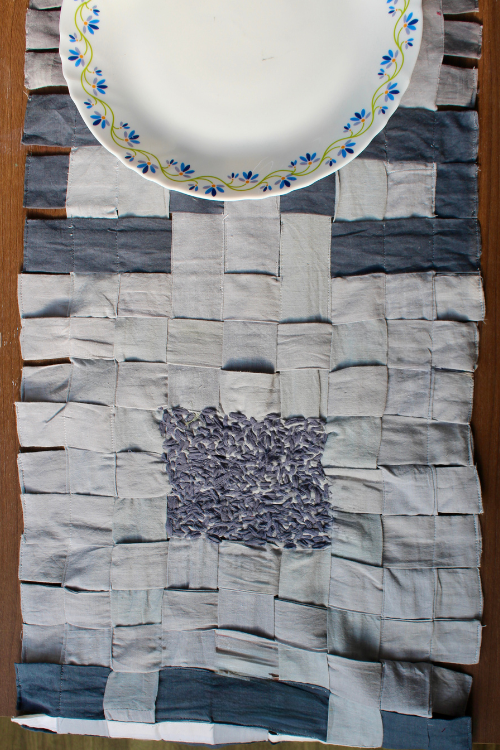Ikkat table runner in Grey