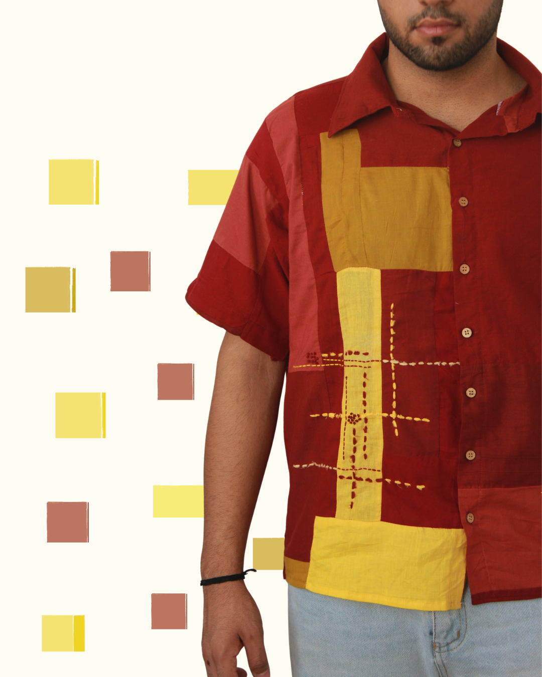 The Red Hotline Patchworked Shirt