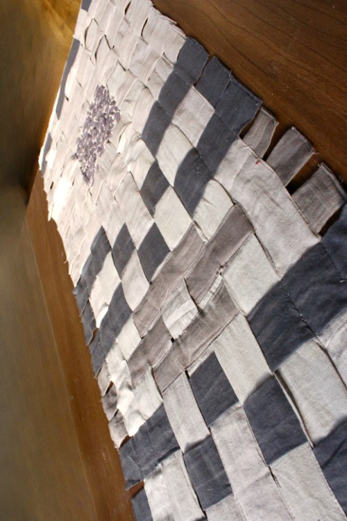 Ikkat table runner in Grey