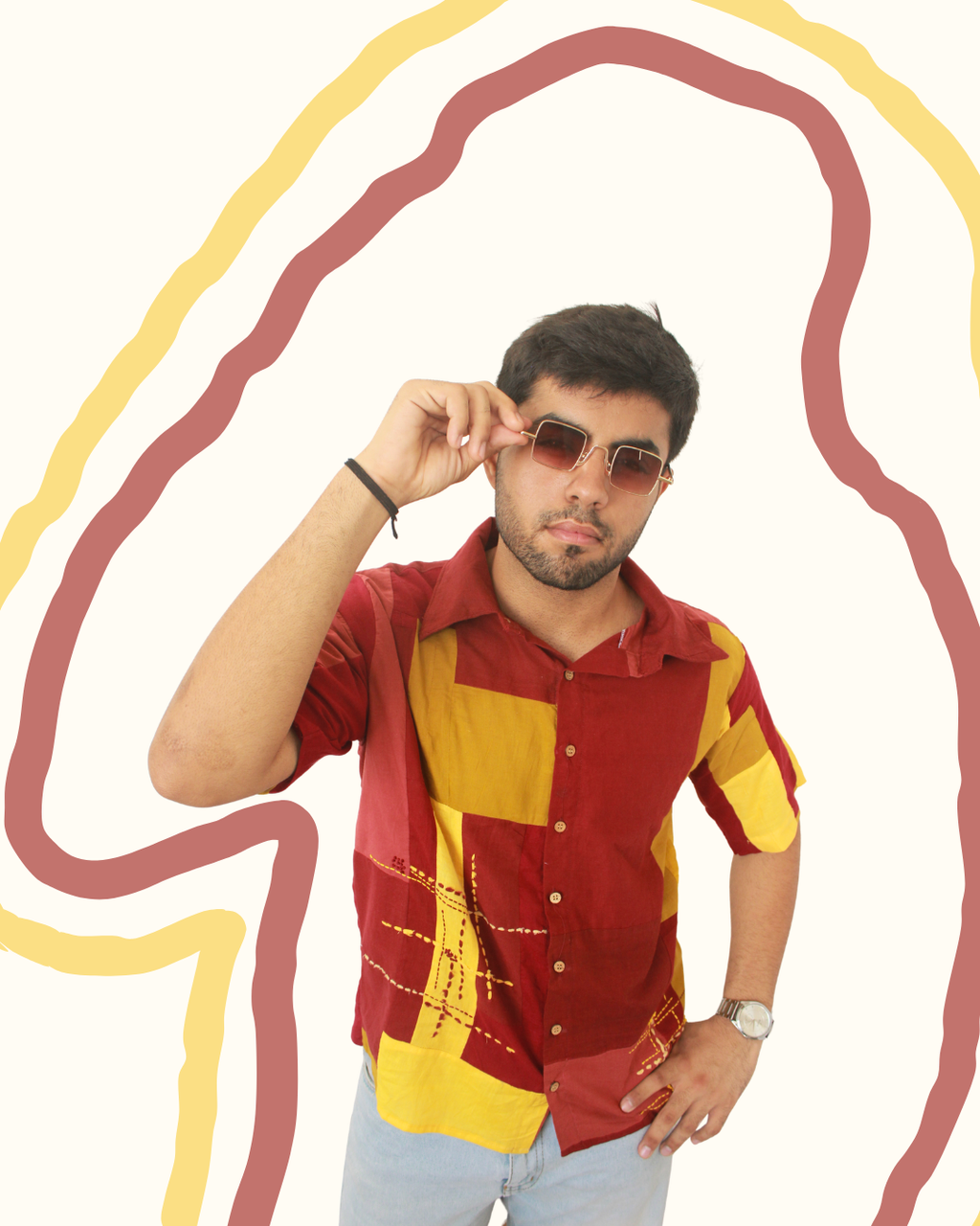 The Red Hotline Patchworked Shirt
