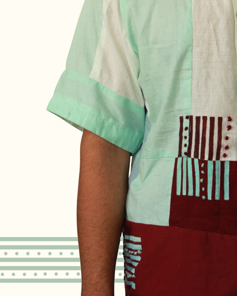 The Aqua Line Patchwork Shirt