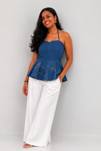 Starry Night Halter Neck Top, Backless Top for Women