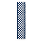 A long, narrow woven textile with a navy blue and white checkerboard pattern, shown vertically on a plain white background.