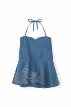 Starry Night Halter Neck Top, Backless Top for Women