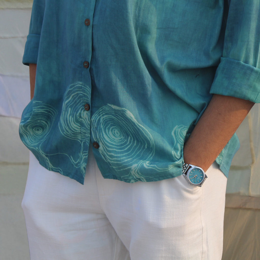 Detailed relaxed fit vacation wear unisex shirt