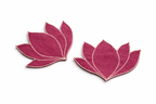 Pair of pink lotus flower-shaped coasters