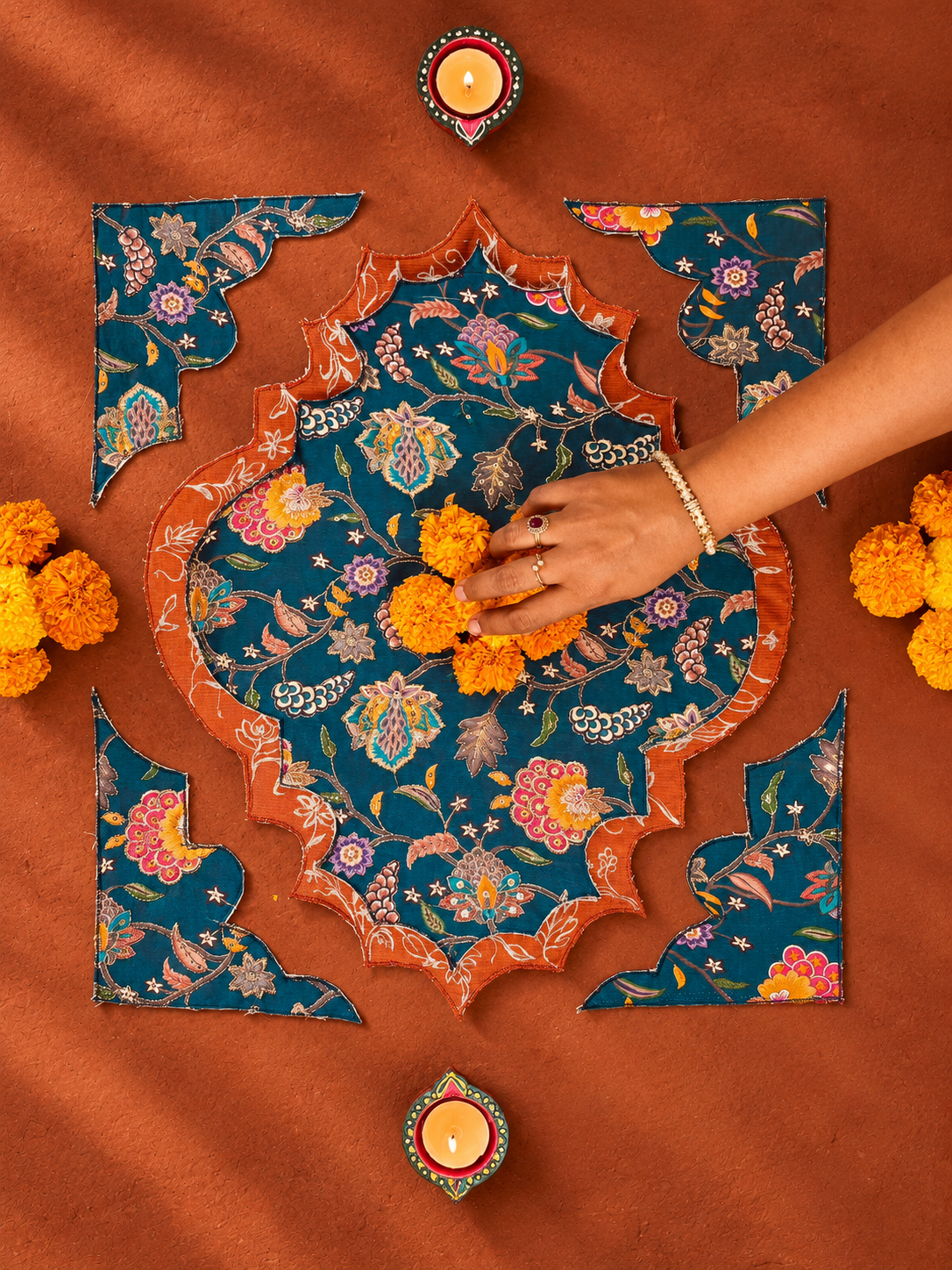 Gheru Fabric Rangoli - Reusable Fabric decor