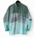Green and blue patterned unisex pure cotton shirt 