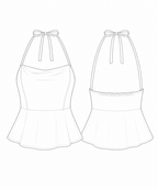 Illustration showing the pattern of halter neck top