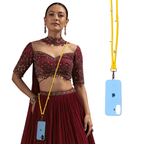Fabric Festive Cell Phone Holder and Crossbody Phone Sling/ Lanyard