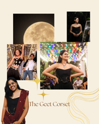 Black strapless corset blouse with gold detailing, modern saree blouse perfect for weddings and celebrations