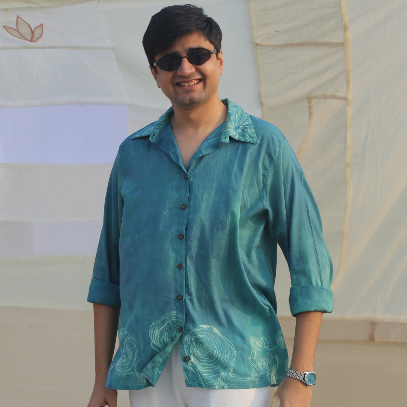 Teal Vacation wear unisex relaxed fit shirt