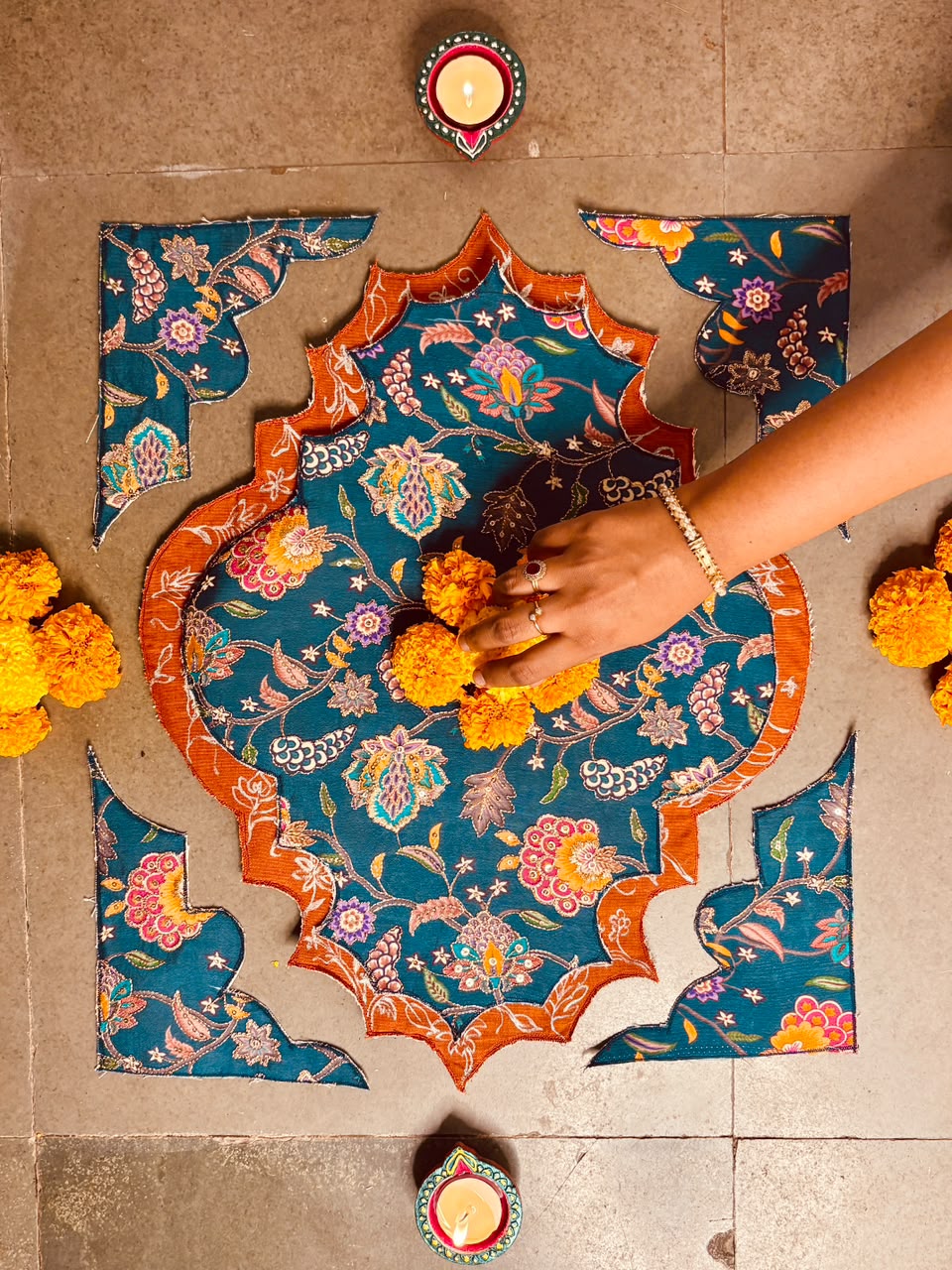 Gheru Fabric Rangoli - Reusable Fabric decor