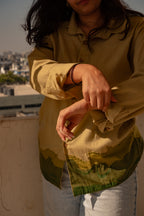 Lightweight pure cotton shirt for women with relaxed fit and minimal design, comfortable casual shirt for summer outfits.