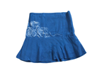 Blue artistic cotton tube top with hand drawn design, comfortable strapless summer top for warm weather styling.